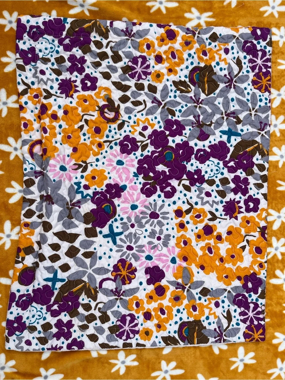 Colorful Quilted Floral Standard Sham Pillowcase